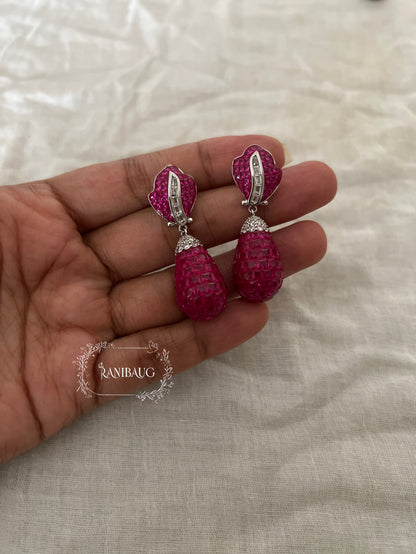 Dewdrop Designer Color Diamond Earrings By Ranibaug