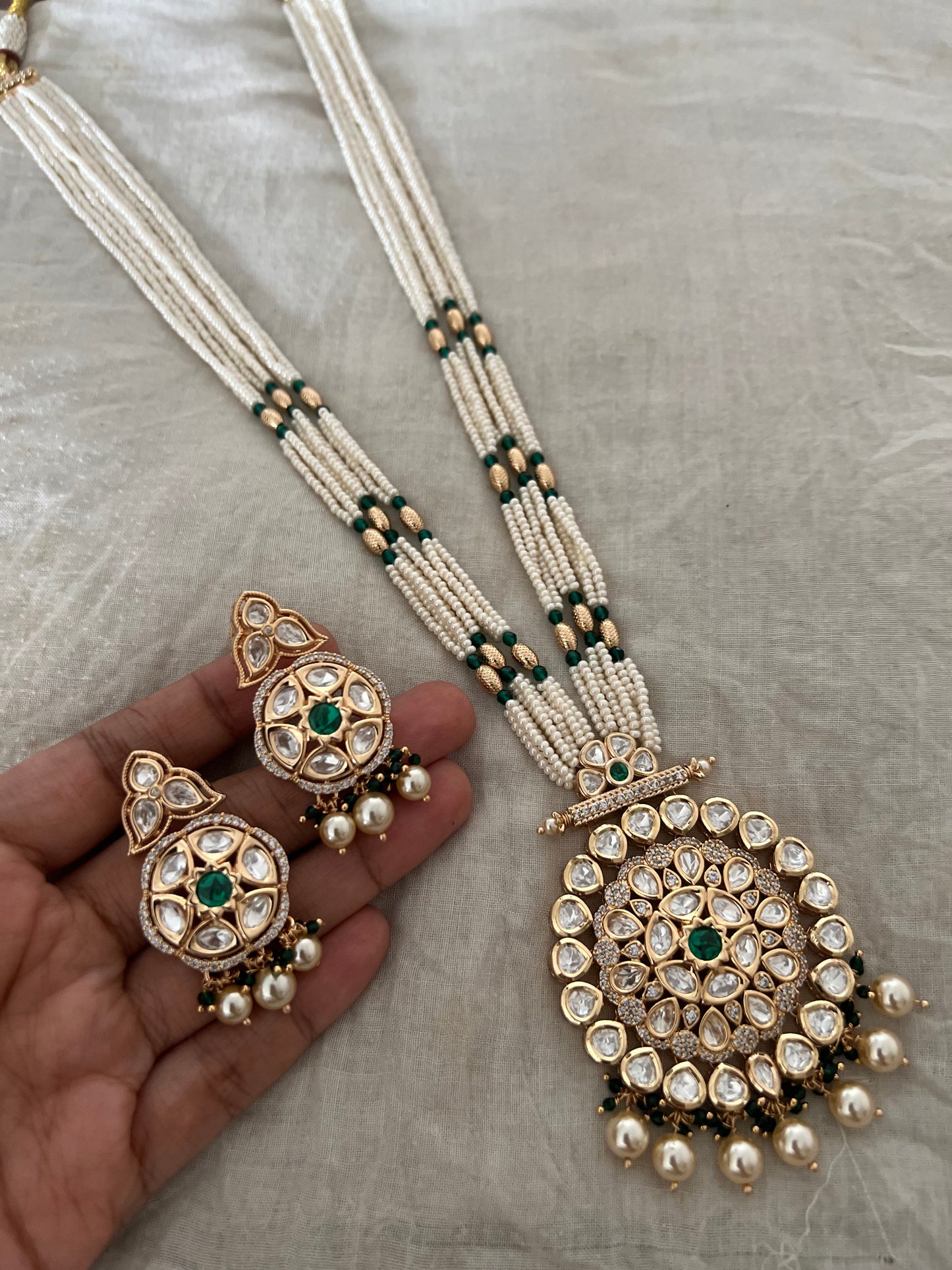 Diksha Traditional Gold Plated Polki Kundan Necklace Set For Saree By Ranibaug | Festive Jewellery Collection