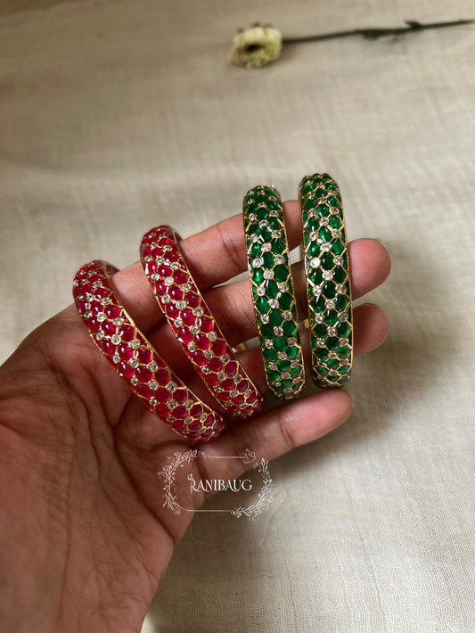 Dipika Red Green Bangles Kada By Ranibaug