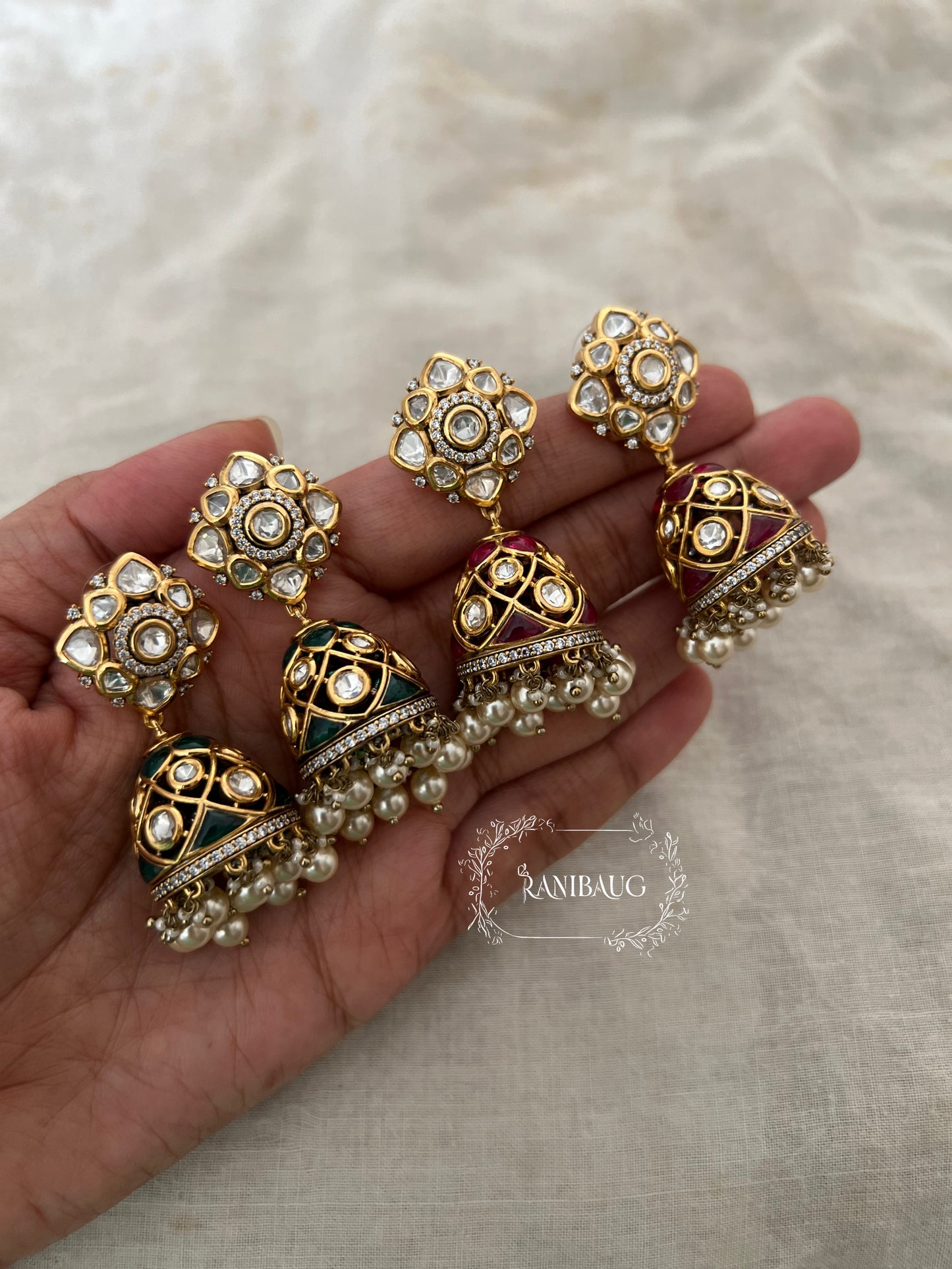Suhani Minimal Studs Adorned Jhumka Style Earrings | Ranibaug