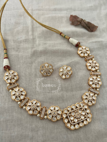 Eesha Indian Gold Plated Polki Kundan Jewellery Set By Ranibaug