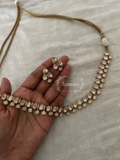 Eira Polki Kundan Simple Festive Necklace Jewellery By Ranibaug