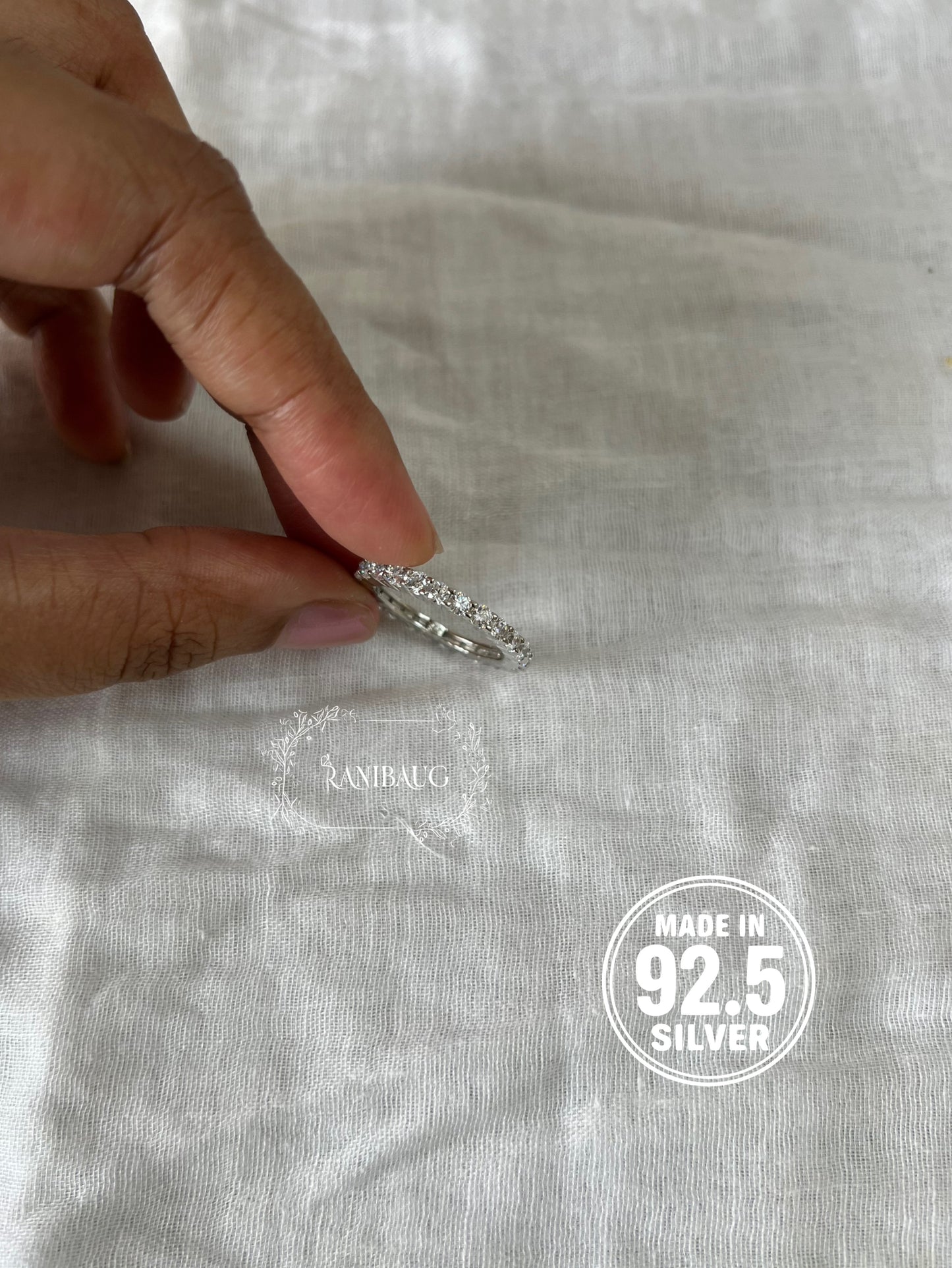 Elan Eternity Simple Zirconia 92.5 Silver Ring Jewelry By Ranibaug