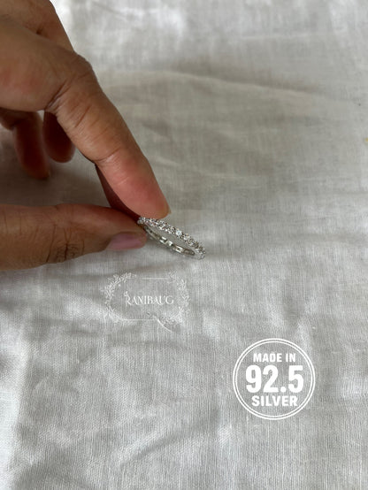 Elan Eternity Simple Zirconia 92.5 Silver Ring Jewelry By Ranibaug