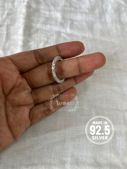 Elan Eternity Simple Zirconia 92.5 Silver Ring Jewelry By Ranibaug