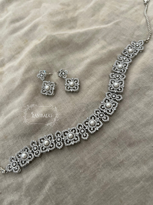 Elara Royal Intricte Diamond Choker Necklace Set By Ranibaug