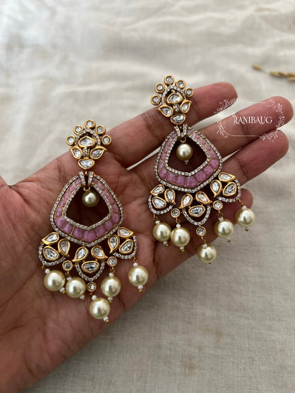 Era Polki Kundan Studded Chandbali Featuring Rich Pearl Accents By Ranibaug