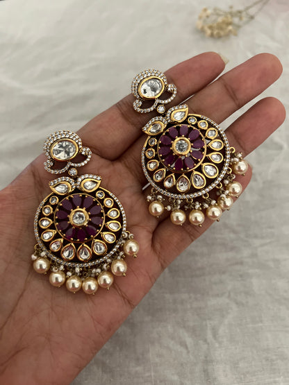 Evara Traditional Kundan Pearl Danglers | Ranibaug