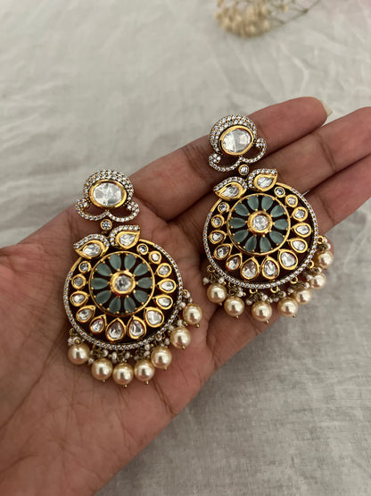 Evara Traditional Kundan Pearl Danglers | Ranibaug