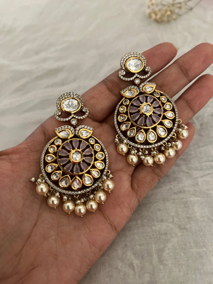 Evara Traditional Kundan Pearl Danglers | Ranibaug