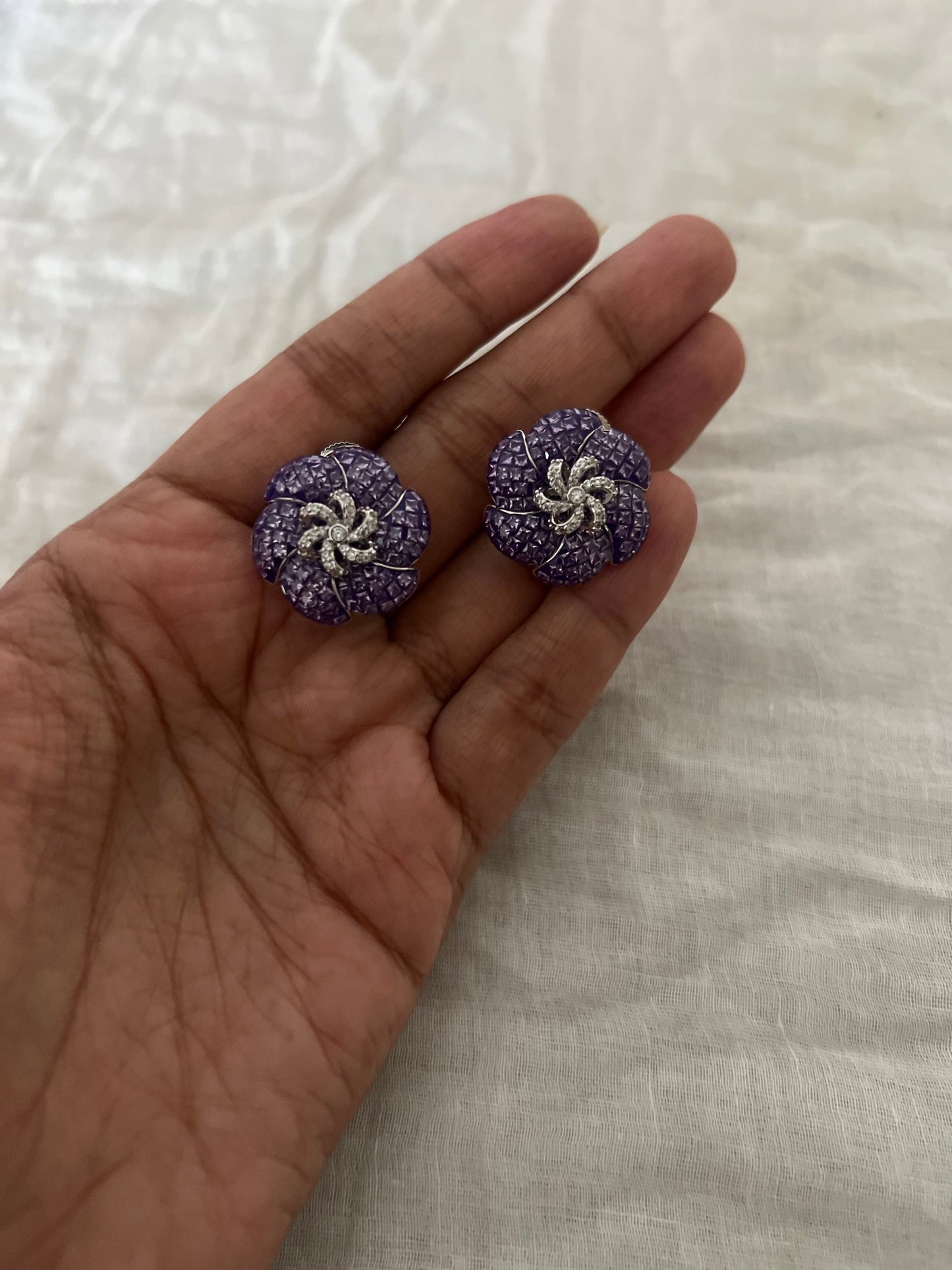Florenza Floral Diamond Stud Earrings By Ranibaug