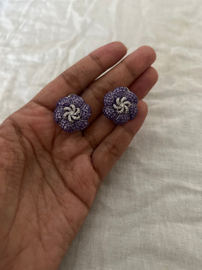 Florenza Floral Diamond Stud Earrings By Ranibaug