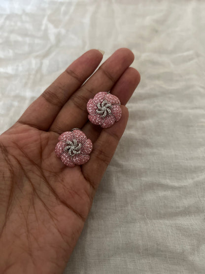 Florenza Floral Diamond Stud Earrings By Ranibaug