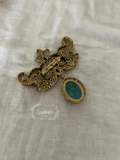 Gajmukha Vintage Royal Designer Festive Brooch For Wedding By Ranibaug