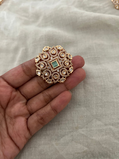 Garvi Princess Ornament Gold Finish Polki Ring By Ranibaug