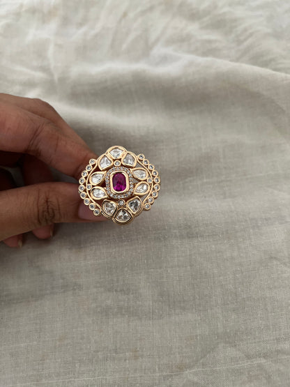 Garvita Indian Designer Gold Plated Kundan Rings By Ranibaug