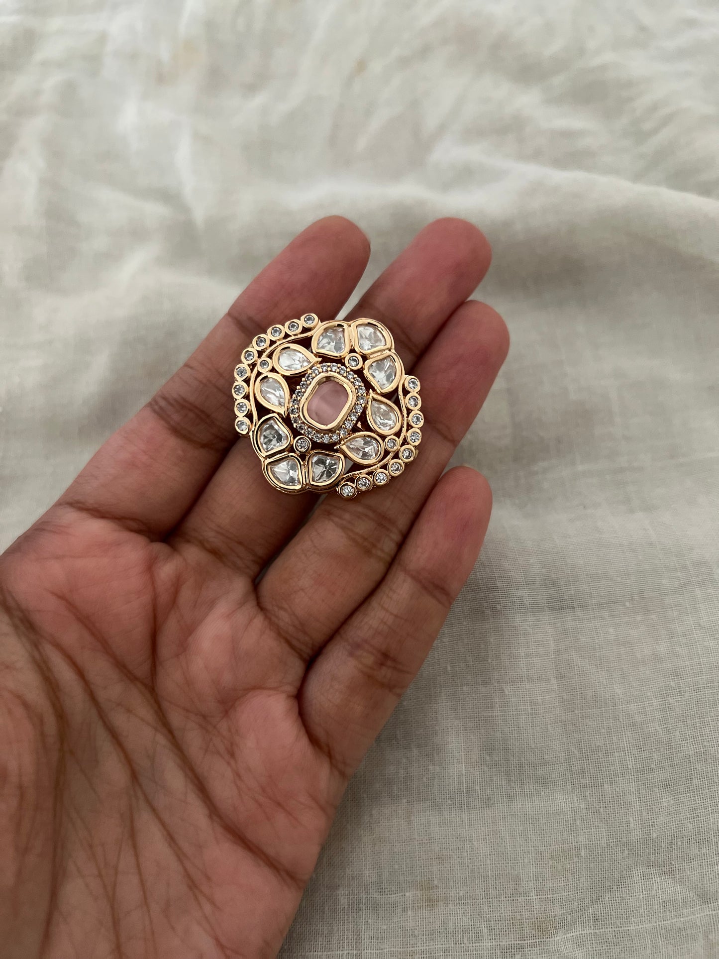 Garvita Indian Designer Gold Plated Kundan Rings By Ranibaug