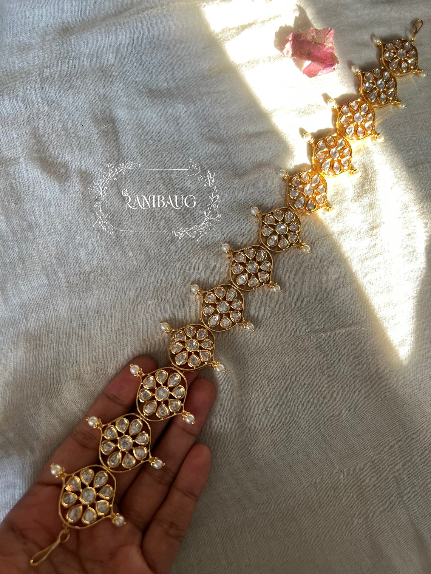 Gaur Indian Sheesh Patti Premium Gold Hair Jewelry By Ranibaug