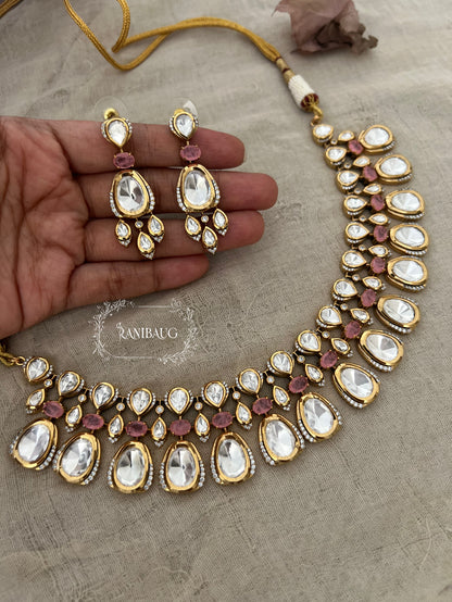 Gayatri Royal Statement Mossainite Jewellery Set In Rich Gold Finish By Ranibaug | Luxury Artificial Jewelry | Wedding Jewelry 2025 2026