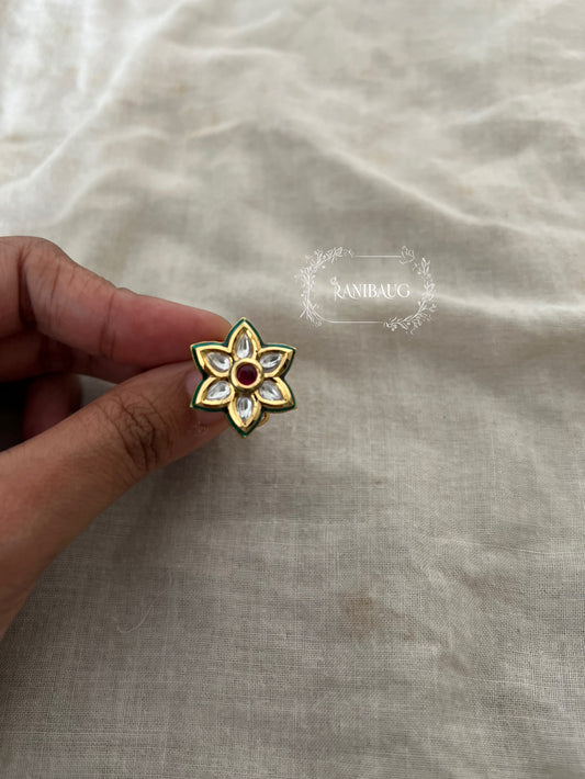 Gul Floral Polki Kundan Classic Ring Jewelry By Ranibaug