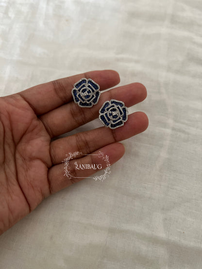 Gulab Rose Classic Diamond Ear Studs Jewelry By Ranibaug