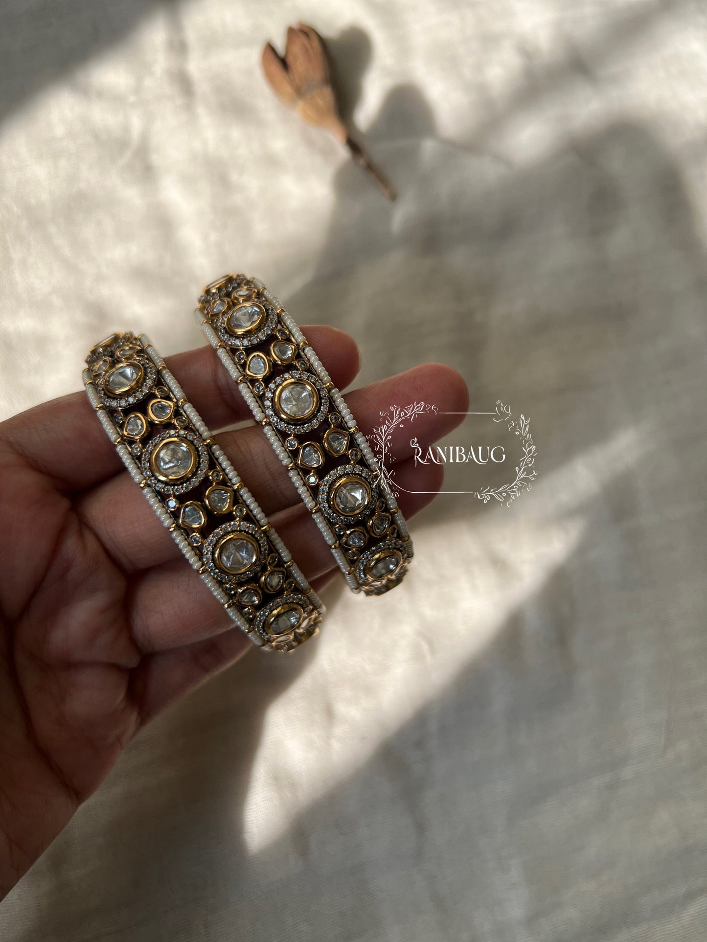 Harshi Antique Polki Kundan Churi Set By Ranibaug