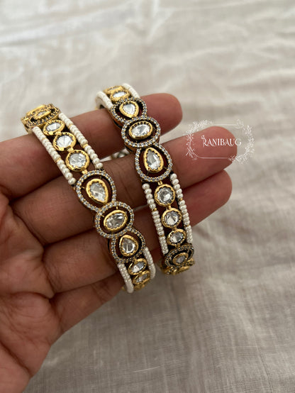Harshita Polki Kundan Bangles By Ranibaug