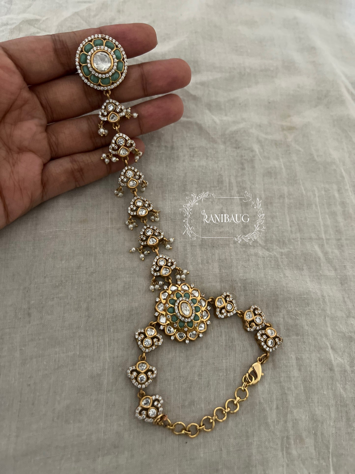 Himani Victorian Antique Gold Hathphool | Ranibaug