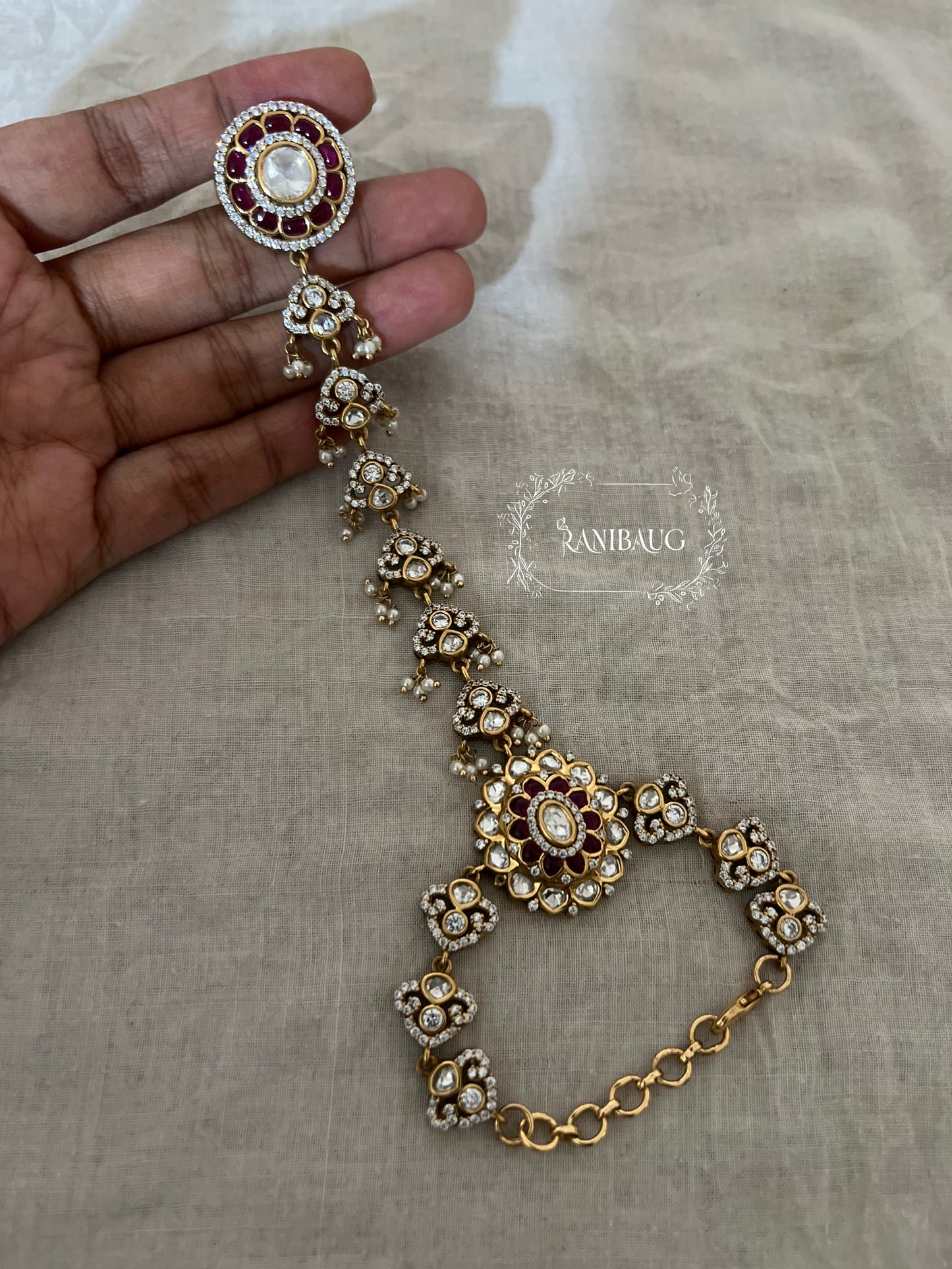 Himani Victorian Antique Gold Hathphool | Ranibaug