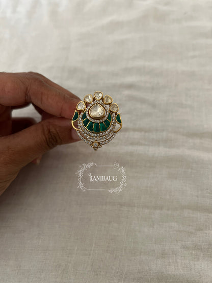 Numi Polki Kundan Floral Ring By Ranibaug