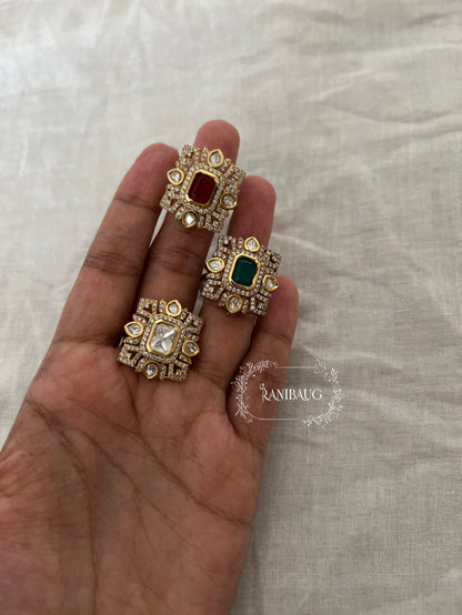 Poorvika Polki Kundan Studded Minimal Ring Jewelry By Ranibaug