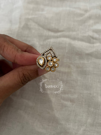 Mohini Gold Plated Kundan Studded Ring Jewelry For Women