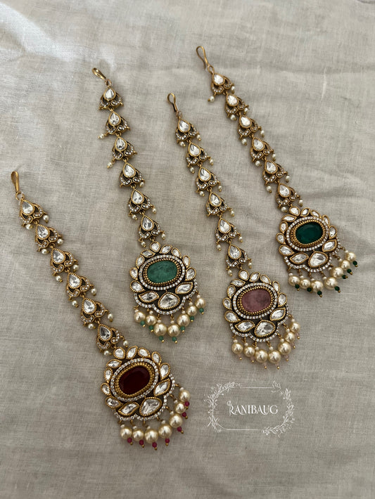 Vidhi Gold Plated Kundan Studded Maang Tikka By Ranibaug