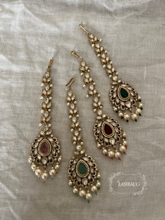 Ishita Polki And Pearl Maang Tikka By Ranibaug