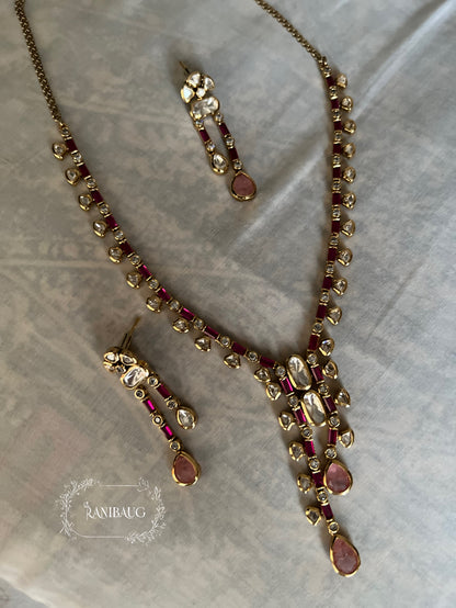 Kiyana Victorian Polki Necklace Set By Ranibaug