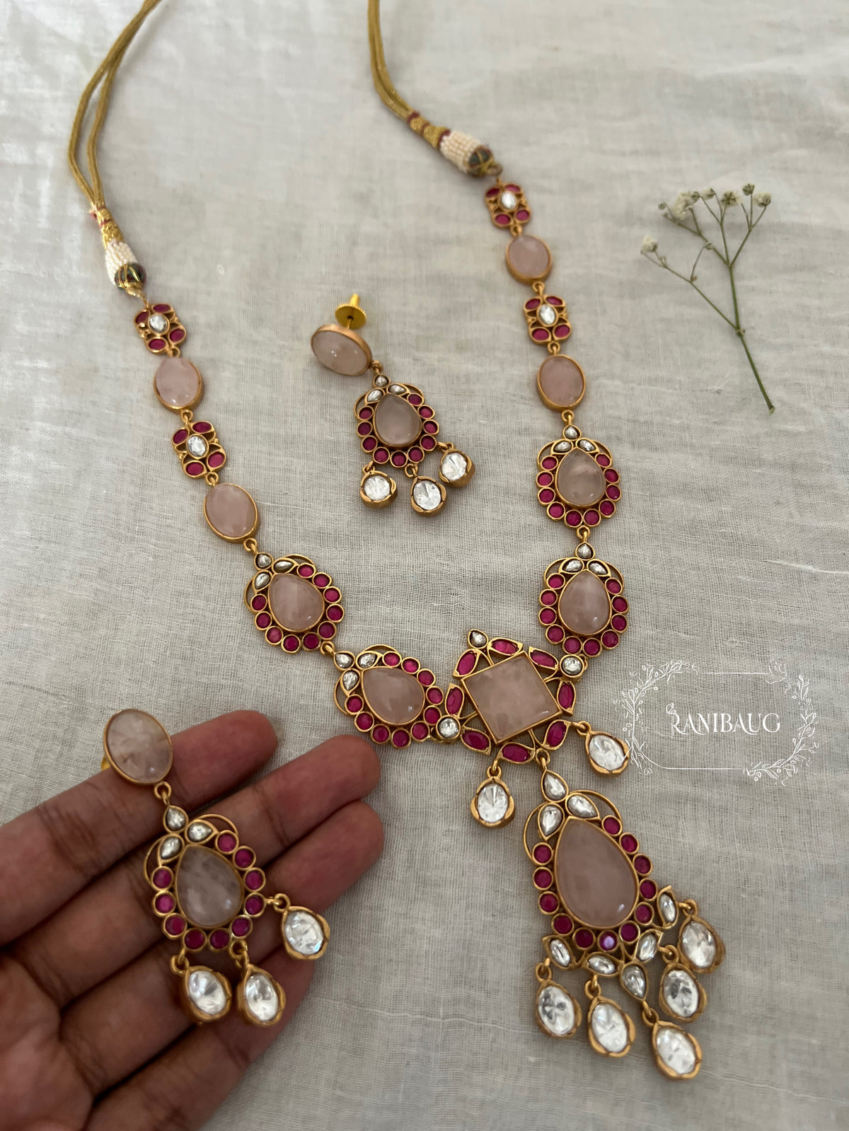 Pallavi Rang Antique Gold Plated Kundan Gemstone By Ranibaug