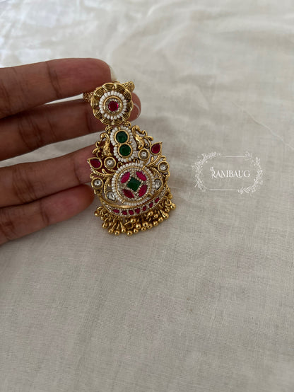 Maya Gold Finish Two Ring Royal Bloom Kundan Statement Ring By Ranibaug