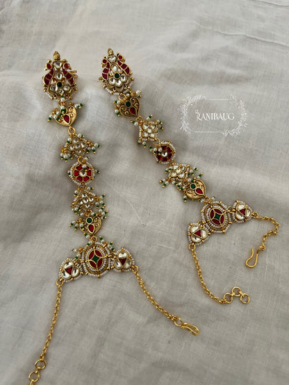 Sanvi Heritage Gold Finish Indian Regal Haathphool Jewelry By Ranibaug