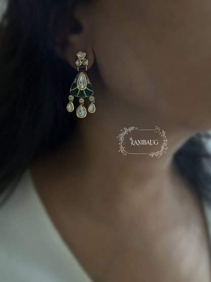 Rivaya Royal Ruby Emerald Polki Multicolor Colorful Necklace Set By Ranibaug