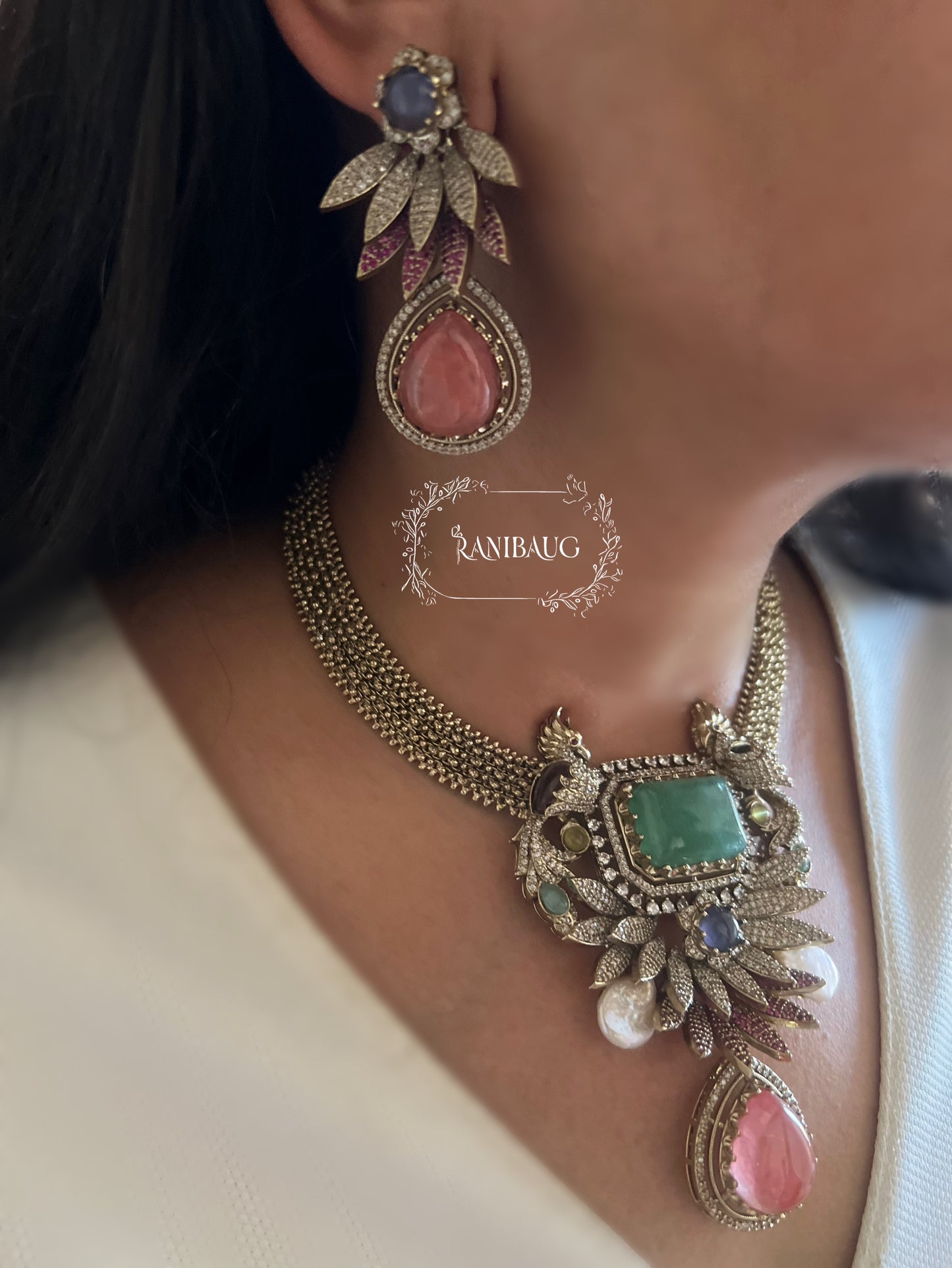 Sabya Anvika Bold Multicolor Deep Hues Set In Premium Victorian Finish By Ranibaug