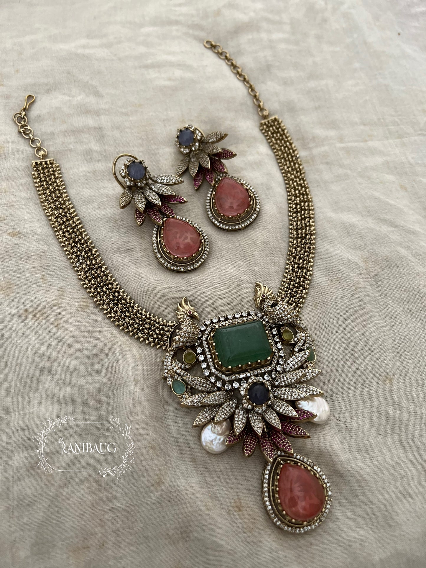 Sabya Anvika Bold Multicolor Deep Hues Set In Premium Victorian Finish By Ranibaug