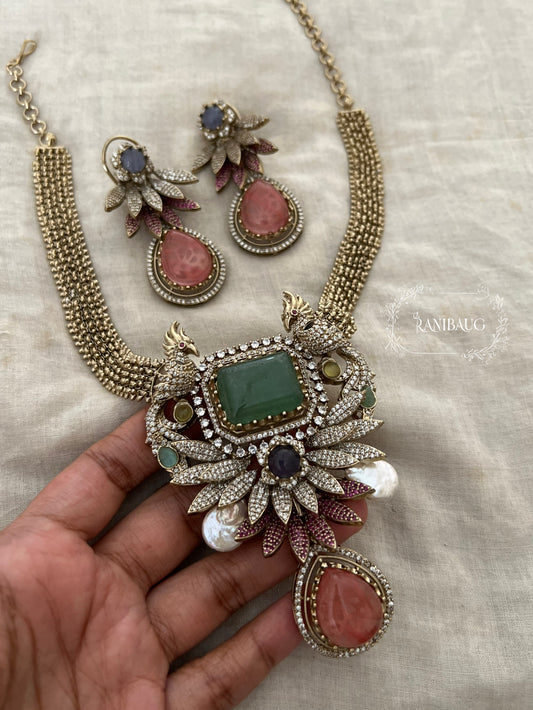 Sabya Anvika Bold Multicolor Deep Hues Set In Premium Victorian Finish By Ranibaug