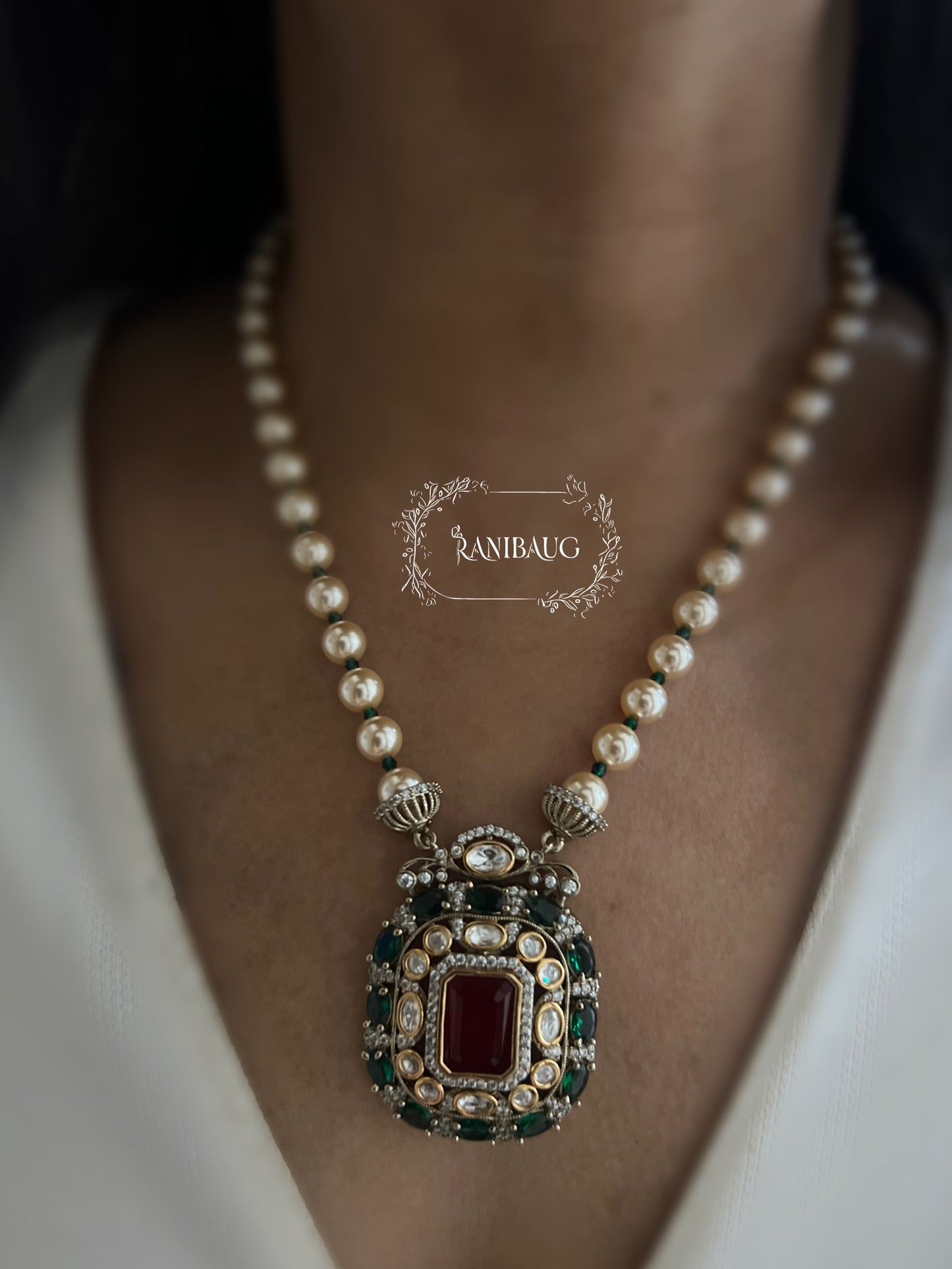 Rani Ruby Royale Pendant Set
By Ranibaug