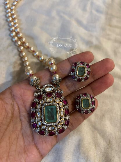 Rani Ruby Royale Pendant Set
By Ranibaug