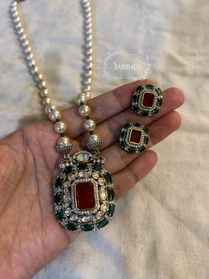Rani Ruby Royale Pendant Set
By Ranibaug