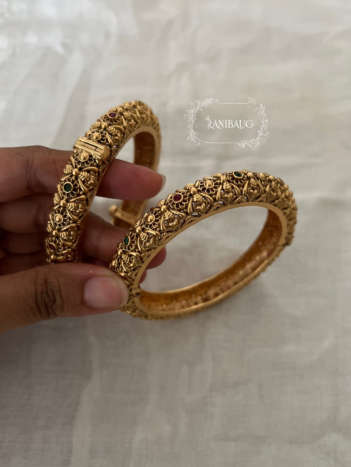 Shambhavi Golden Designer Bangle By Ranibaug