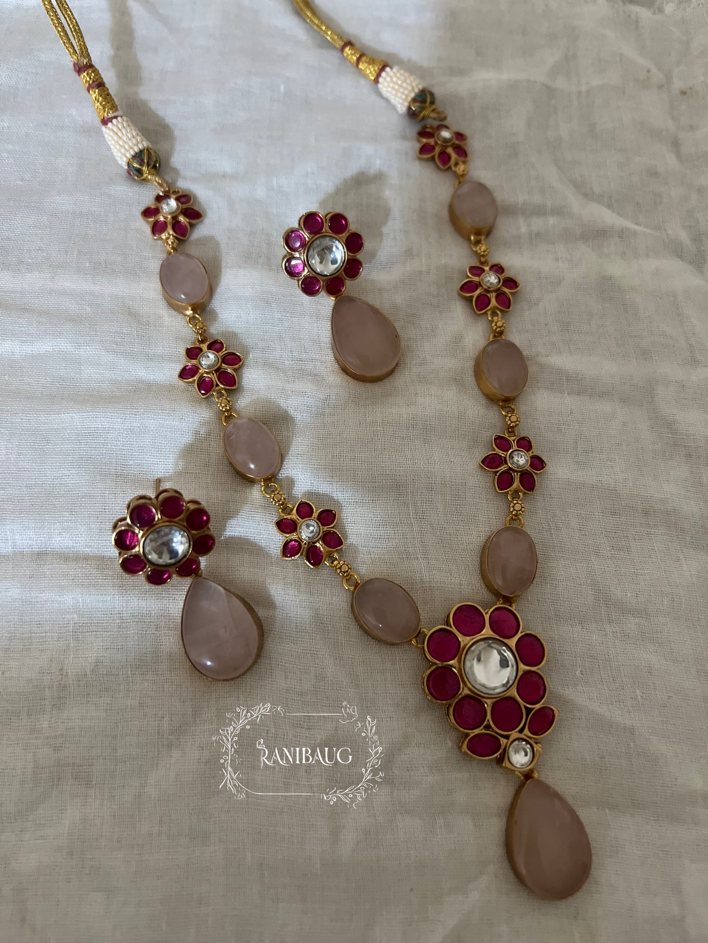 Pallavi Rang Antique Gold Plated Kundan Gemstone By Ranibaug