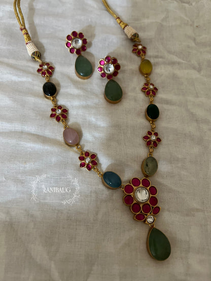 Pallavi Rang Antique Gold Plated Kundan Gemstone By Ranibaug