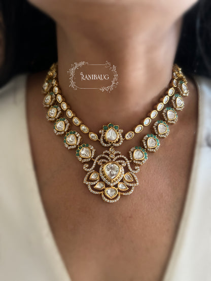 Chandni Polki Kundan Gold Finish Royal Traditional Wedding Necklace Set By Ranibaug | The Wedding Collection 2026