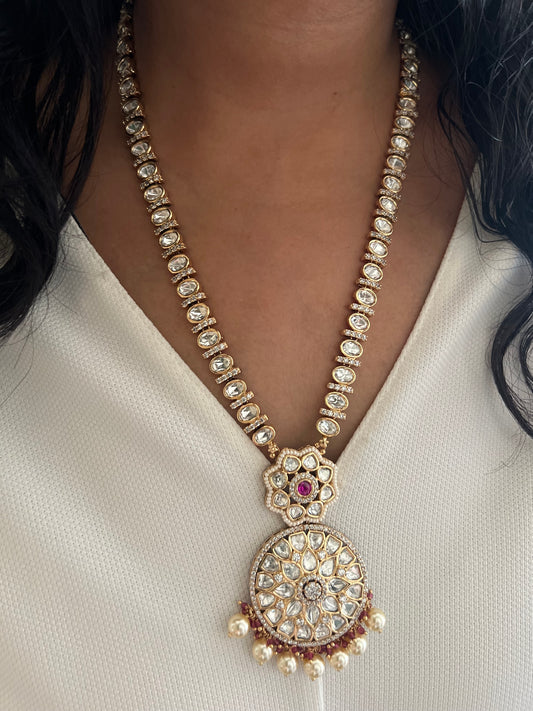 Idika White Gold Plated Polki Stone Long Rani Haar By Ranibaug